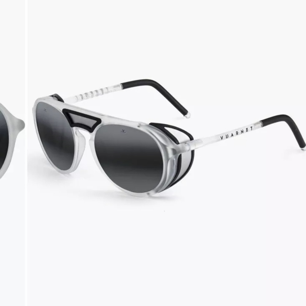 Vuarnet Sunglasses ICE Factory Round VL1709 Cristal Clear Black Skilynx Gray